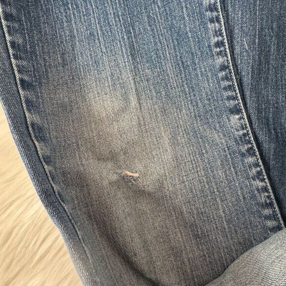 Abercrombie & Fitch Y2K Vintage Relaxed Leg Busted Knee Cropped Jeans Sz 6L - Picture 13 of 15